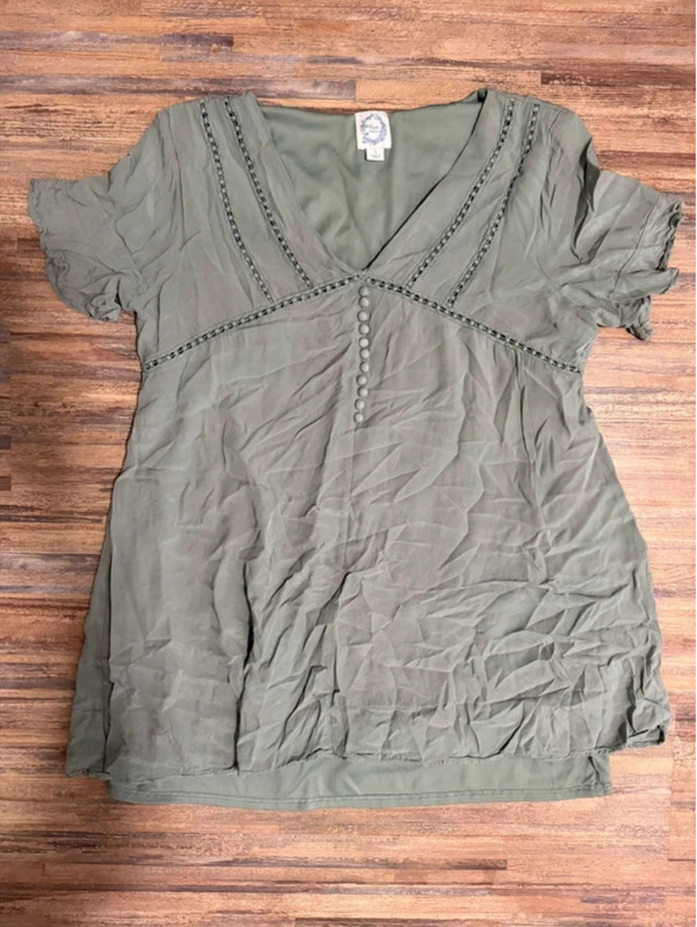 Blue rain sage green dress size small Short girl friendly